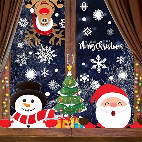 reusable christmas window stickers.